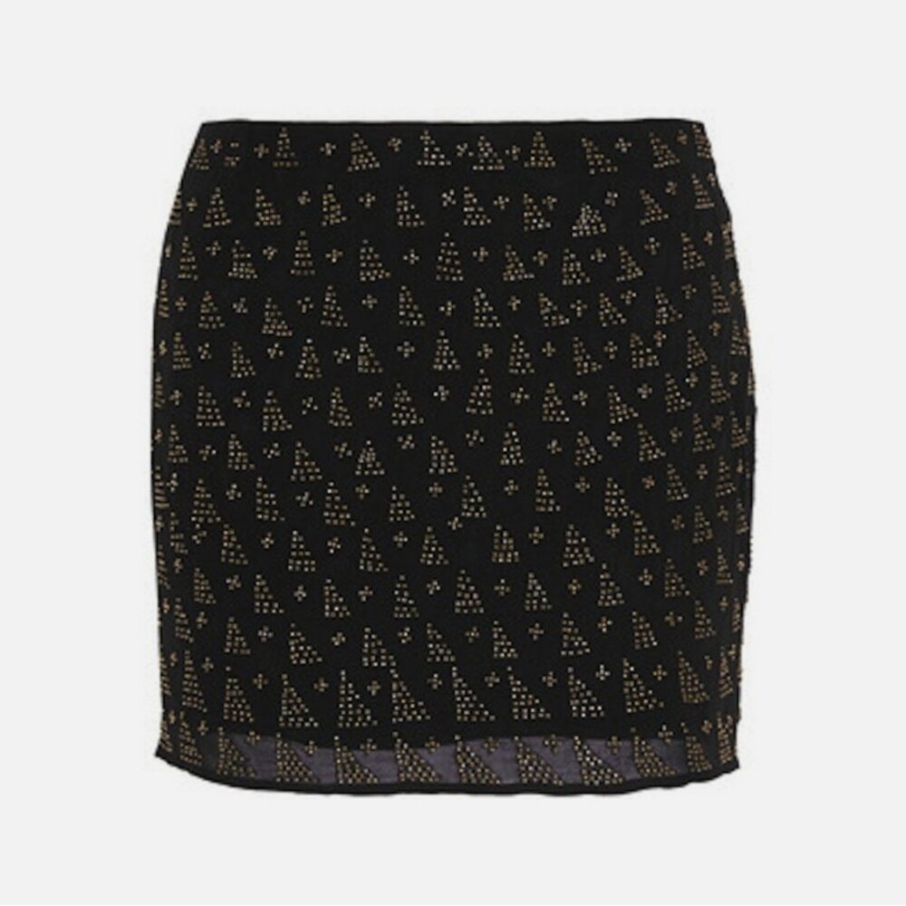 Joie Loubelle Beaded Silk Mini Skirt